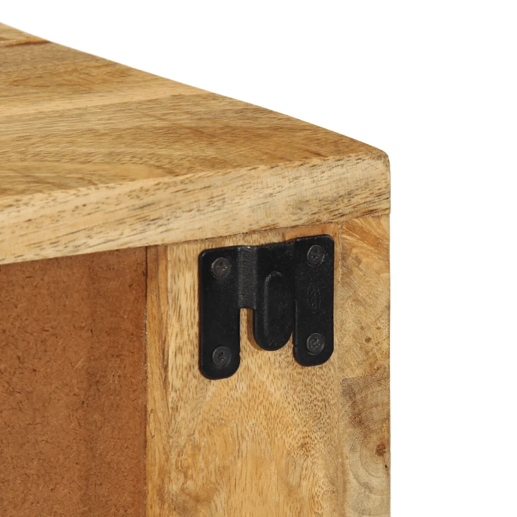 Comodino a Parete in Legno Grezzo Massello di Mango 4017452