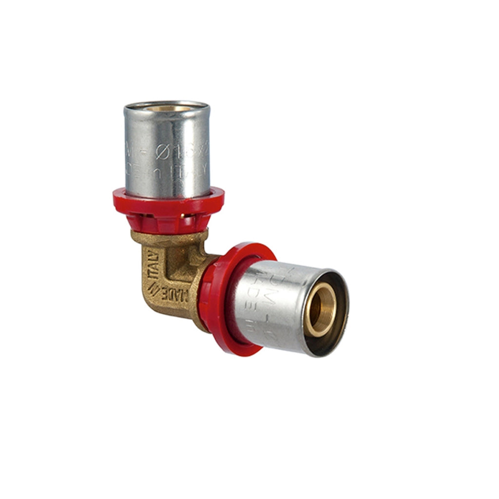 RACCORDO CURVO DOPPIO A PRESSARE PER MULTISTRATO- Diam. 20 x 20- TDMB- pezzi 1