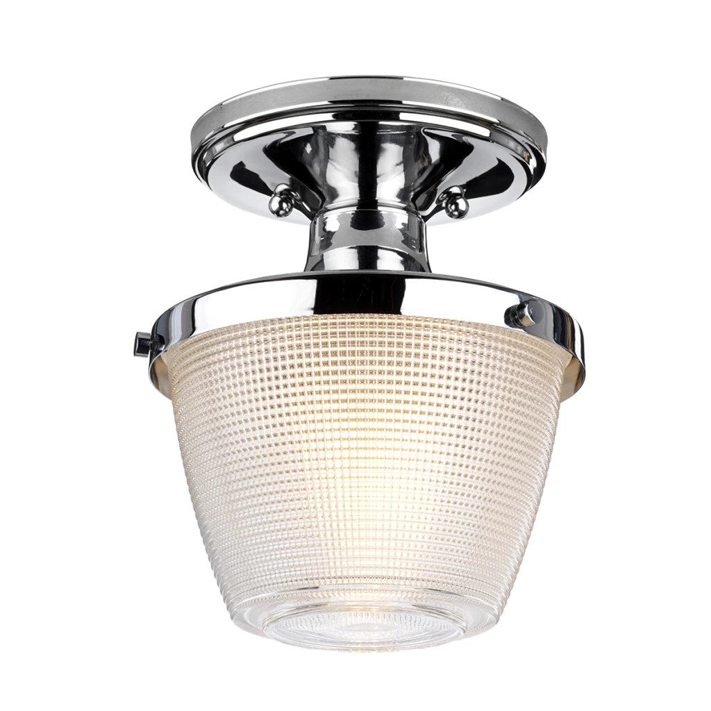 Plafoniera bagno tonda vetro 18,2cm E27 40W cromata