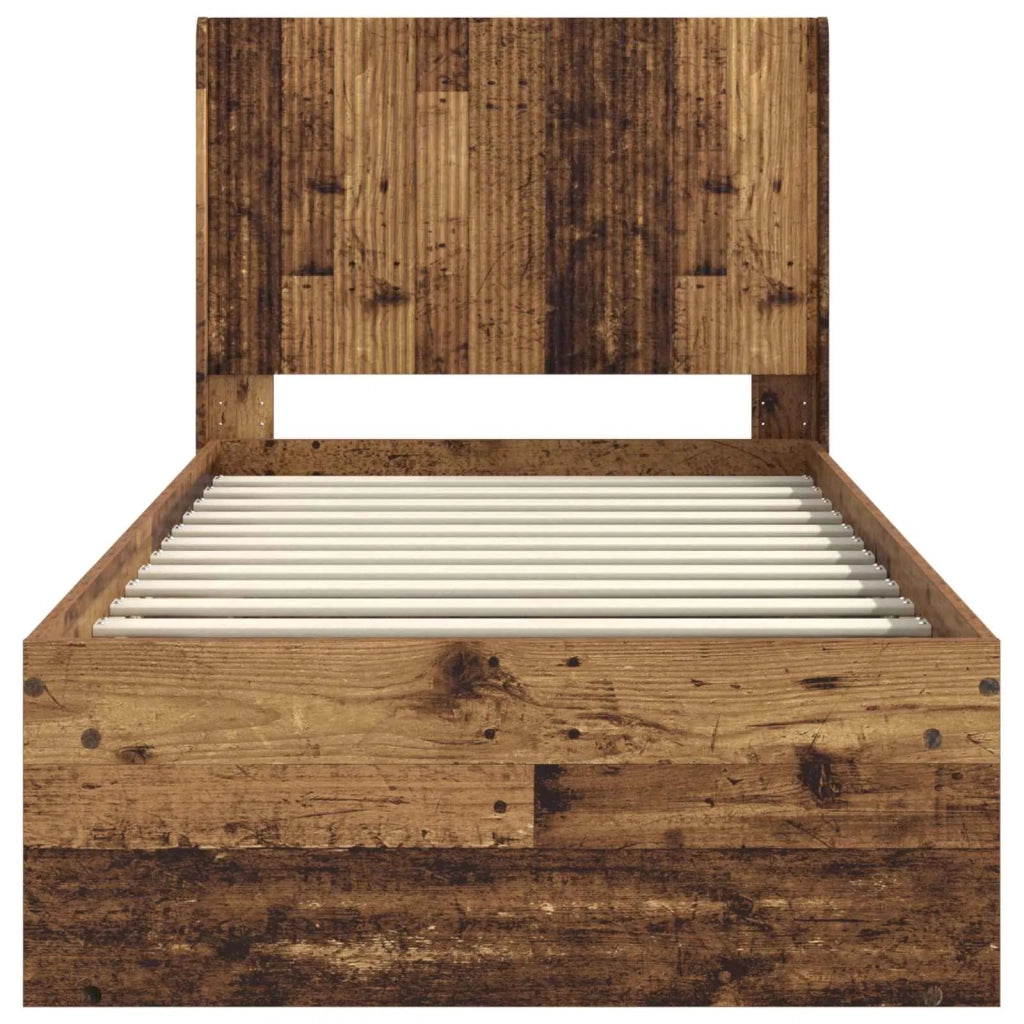 Struttura del letto con stoccaggio e testata Legno antico 3413915