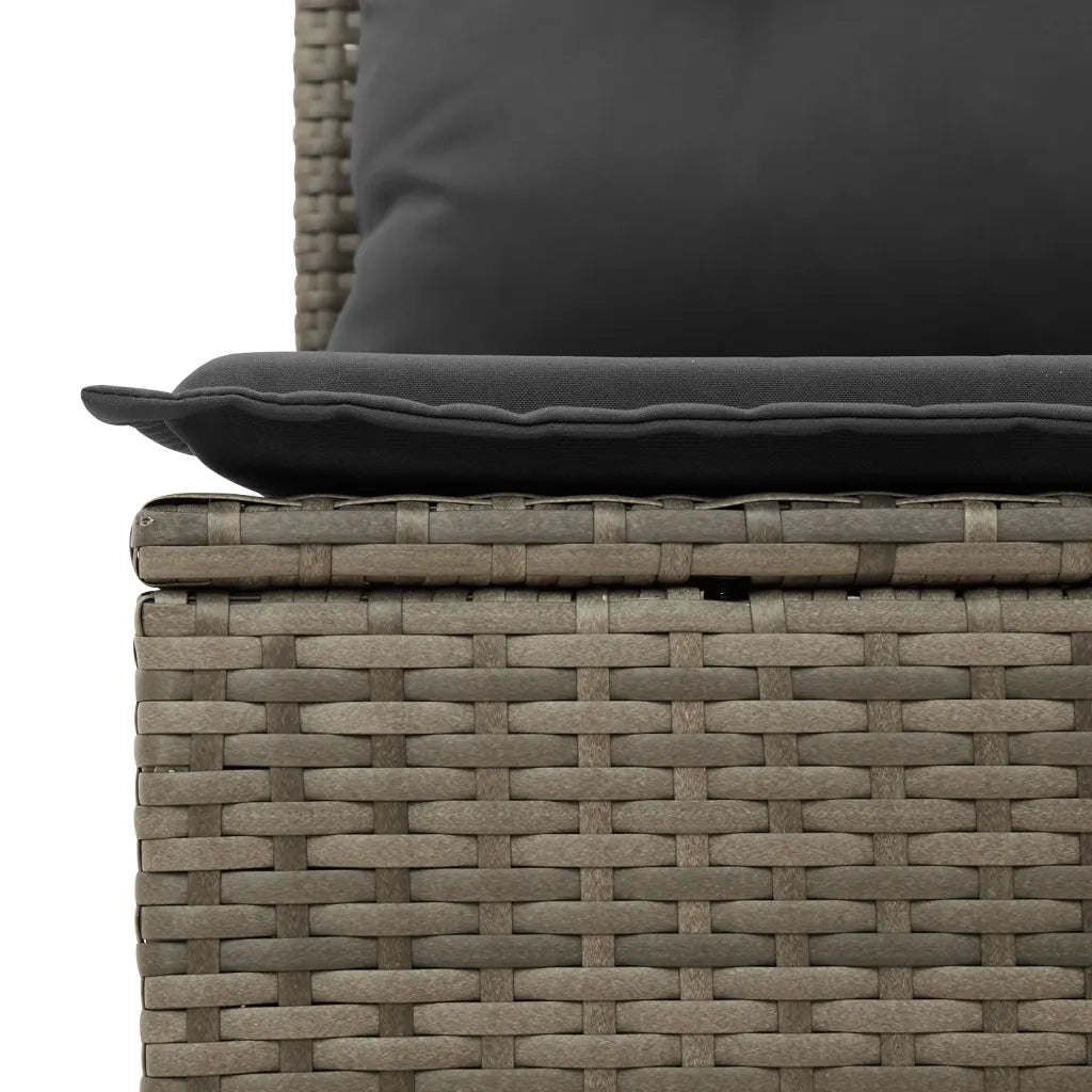 Set Divani da Giardino 11 pz con Cuscini in Polyrattan Grigio 3225640