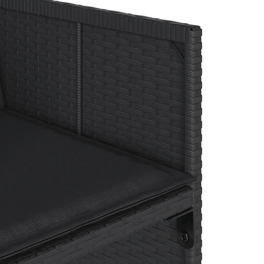 Set da Pranzo da Giardino 13pz con Cuscini Nero in Polyrattan 3277890