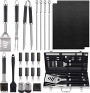 Set di accessori per barbecue - grillset - attrezzatura per barbecue - 21 pezzi - Nero