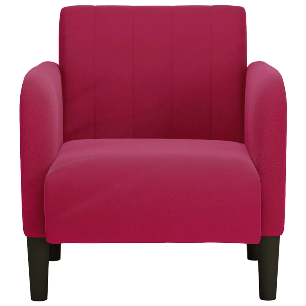 Divano Poltrona | Sedia con Braccioli Rosso Vino 54 cm in Velluto