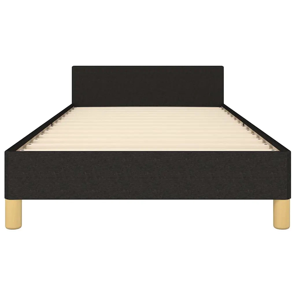 Letto singolo | Letto per adulti | Giroletto con Testiera senza Materasso Nero 90x190 cm Tessuto