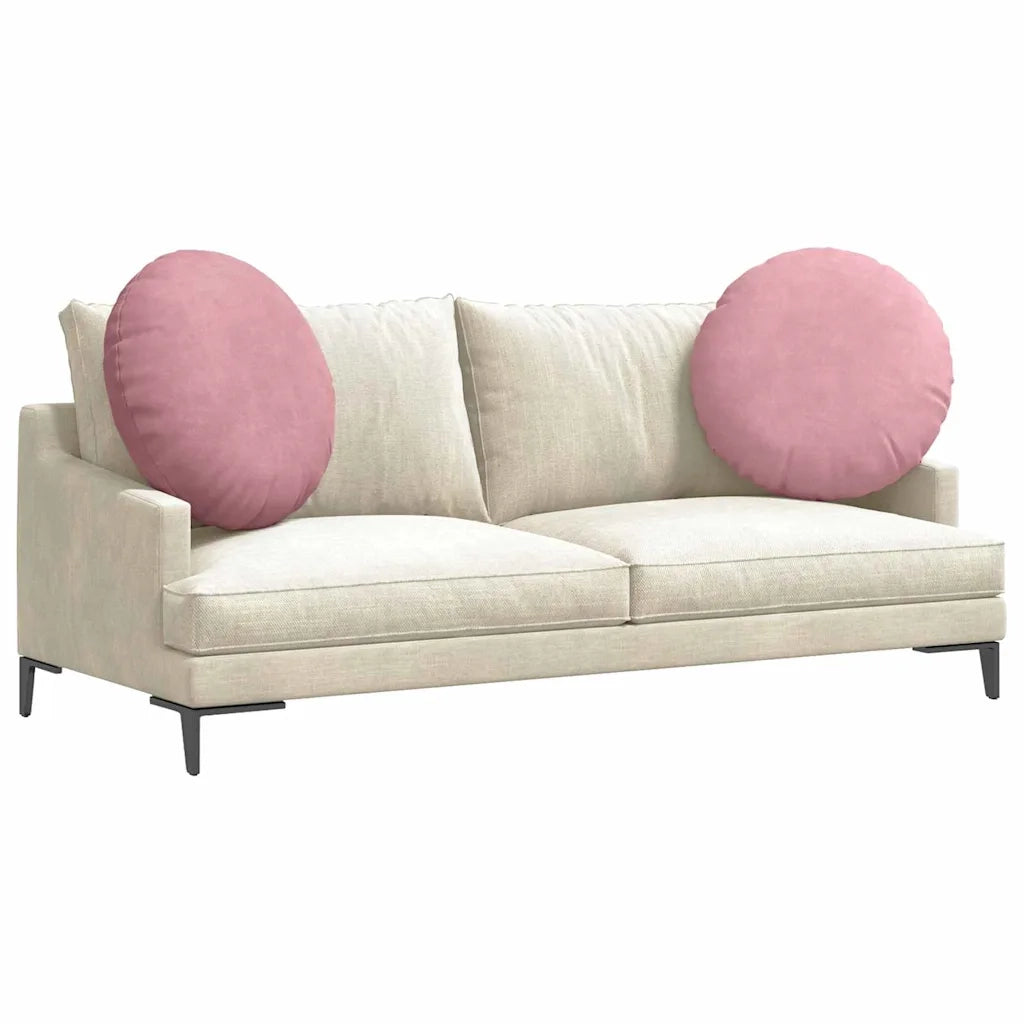 Cuscini per Seduta 2 pcs Rosa Ø60 x 21 cm Velluto 42014215