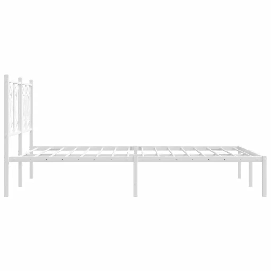 Giroletto con Testiera Metallo Bianco 140x190 cm 376177