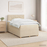 Letto box spring con materasso Crema 120 x 200 cm Tessuto 3452916