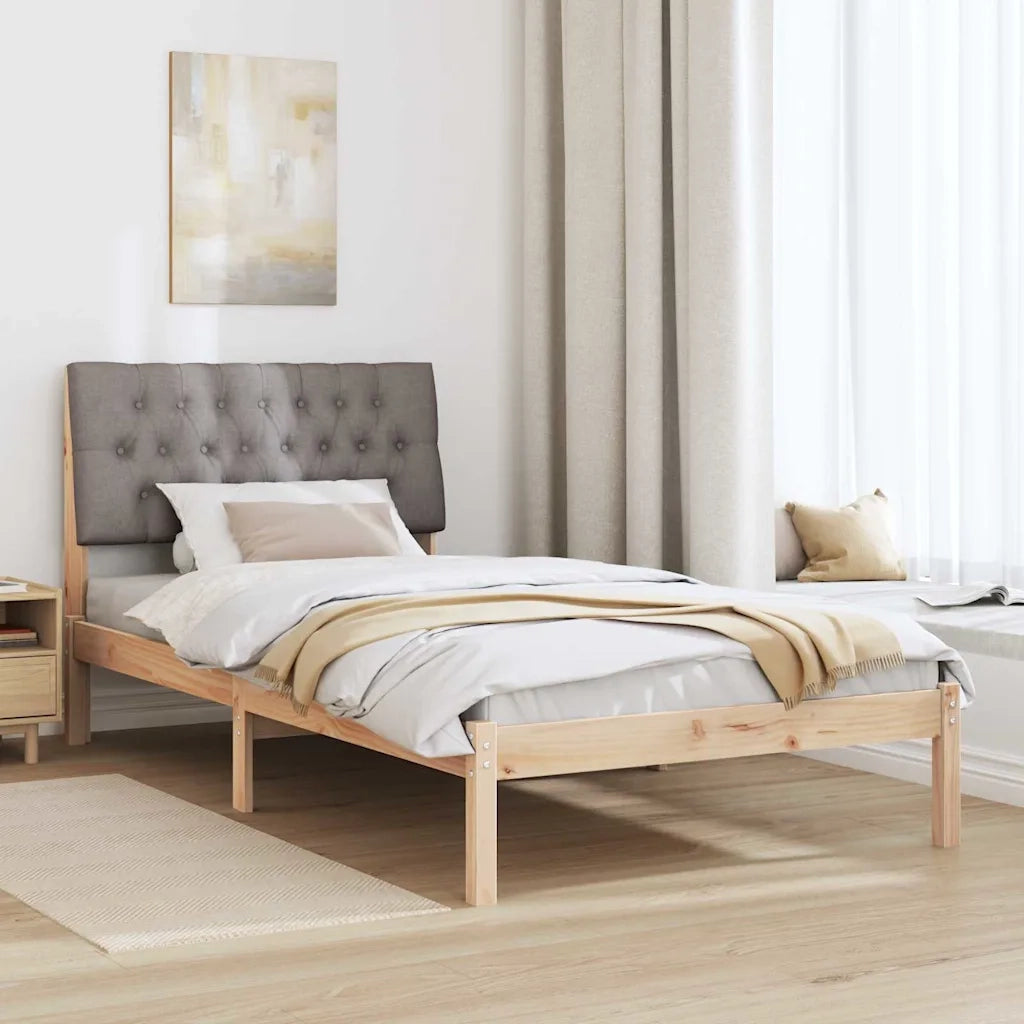 Letto con Testiera Rivestita con testiera Marrone 100 x 200 cm 878842