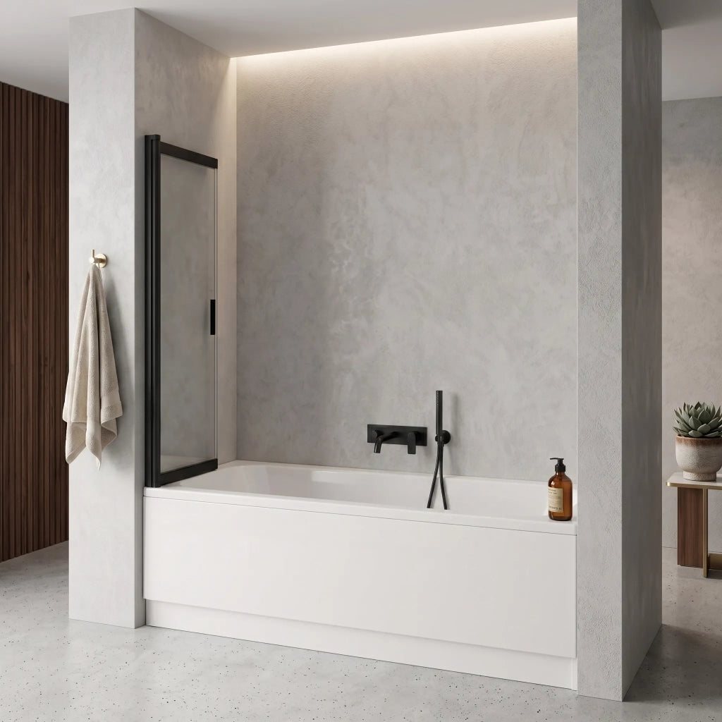 Paravento Vasca Scorrevole Rea Dario Black 120