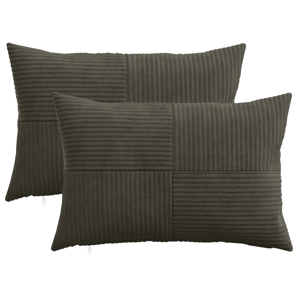 Federa 2 pcs ALMELO Antracite 40 x 60 cm corduroy 914401