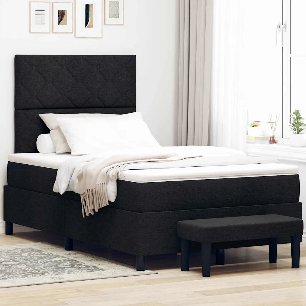 Letto a molle con testiera Nero 120 x 190 cm Tessuto 3344130