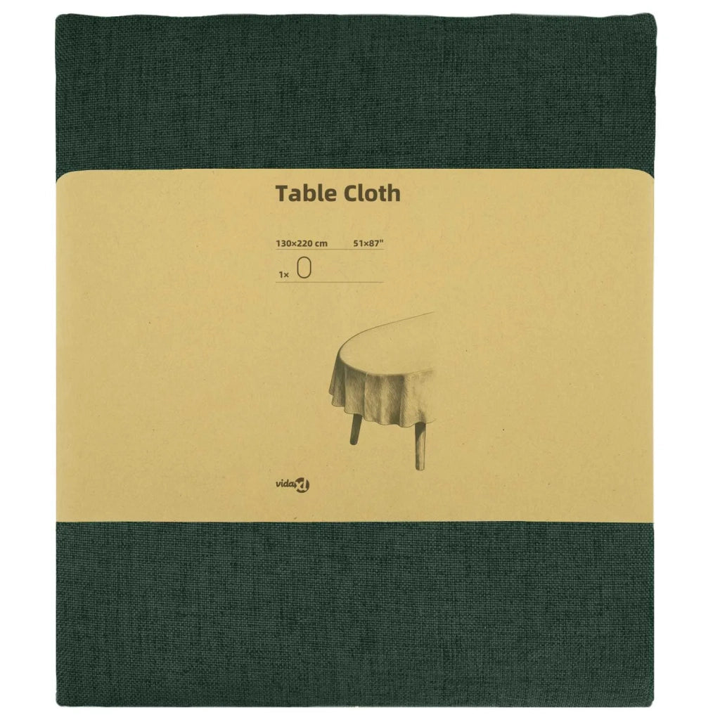 Tovaglia da Tavolo Ovale Verde Scuro 130 x 220 cm 42040039