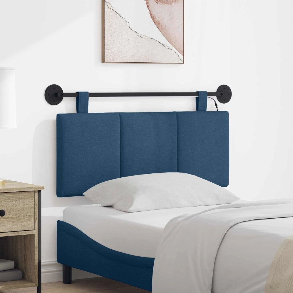 Testiera | Testata sospesa Con luce LED Blu Tessuto