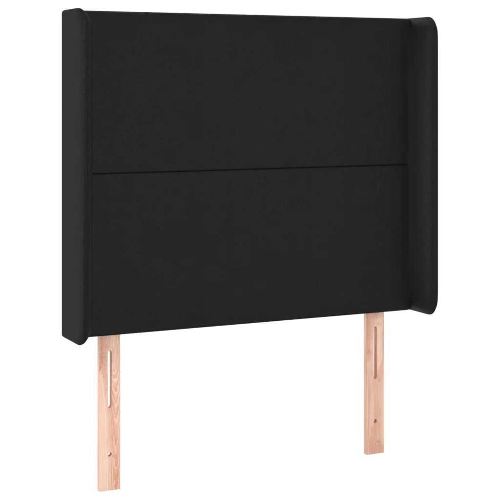 Giroletto a Molle con Materasso e LED Nero 80x200 cm Similpelle 3139229