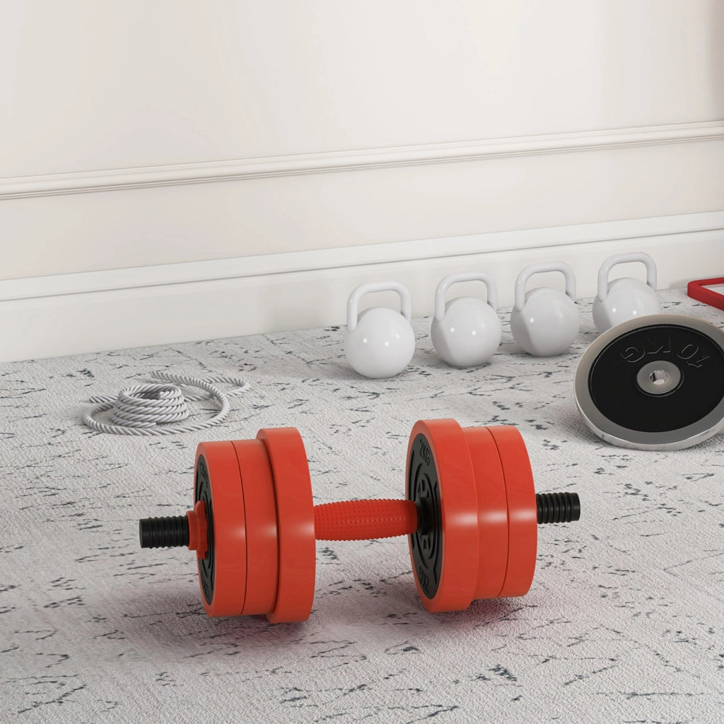 Set Pesi da Palestra 4 in 1 ¨C Minimal ¨C 20 kg, Rosso