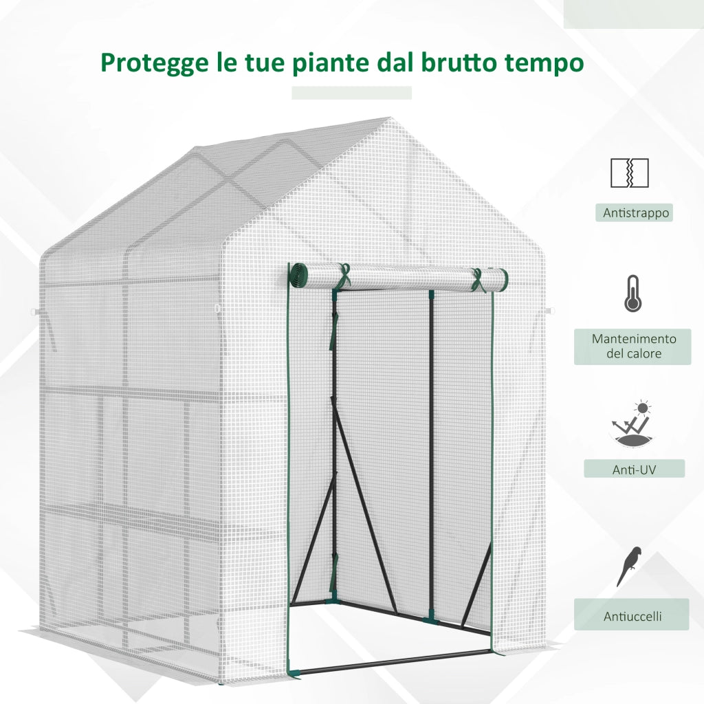 Serra da Giardino ¨C Minimal ¨C Acciaio e PE, 143x143x195 cm, Bianco