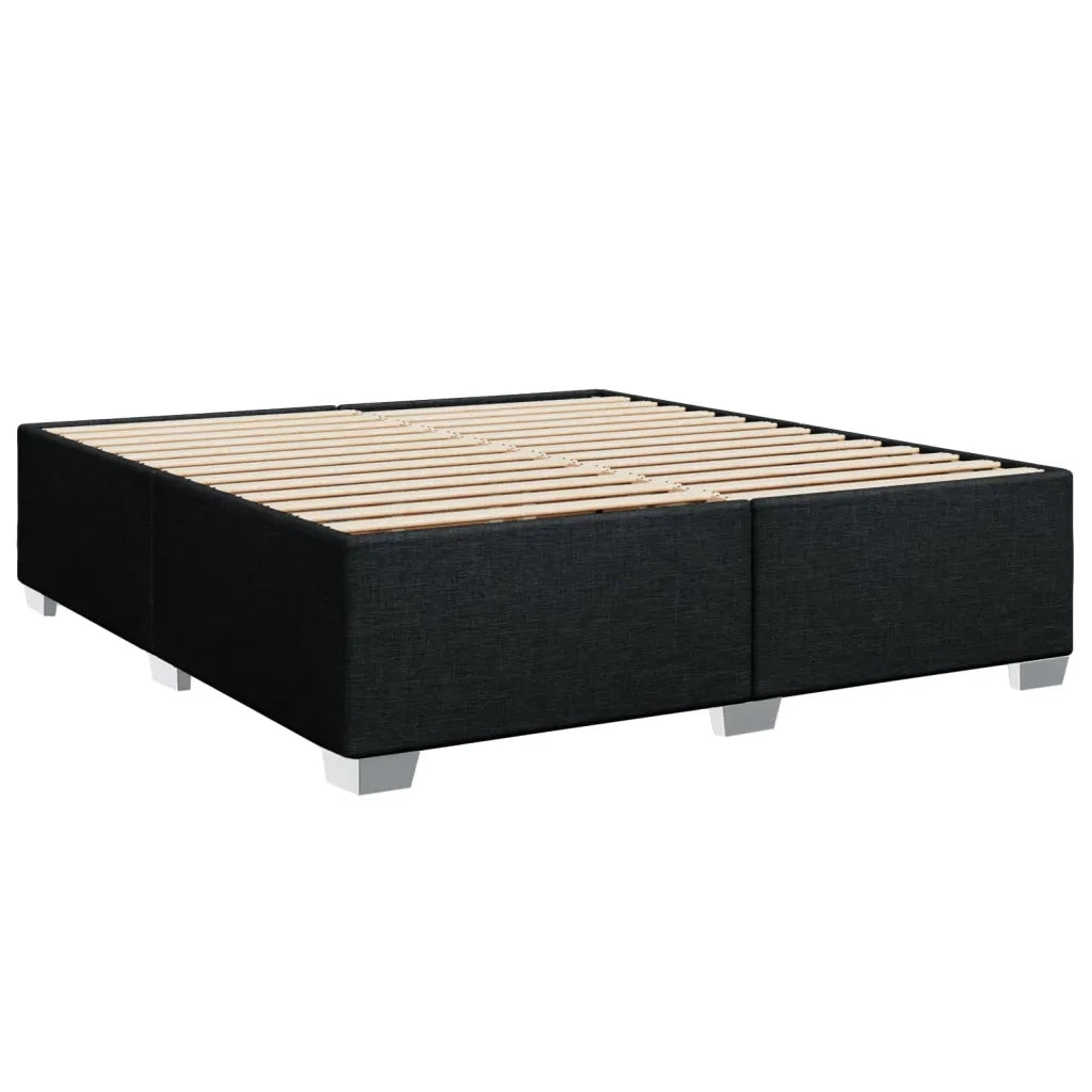 Giroletto a Molle con Materasso Nero 200x200 cm in Tessuto 3288304