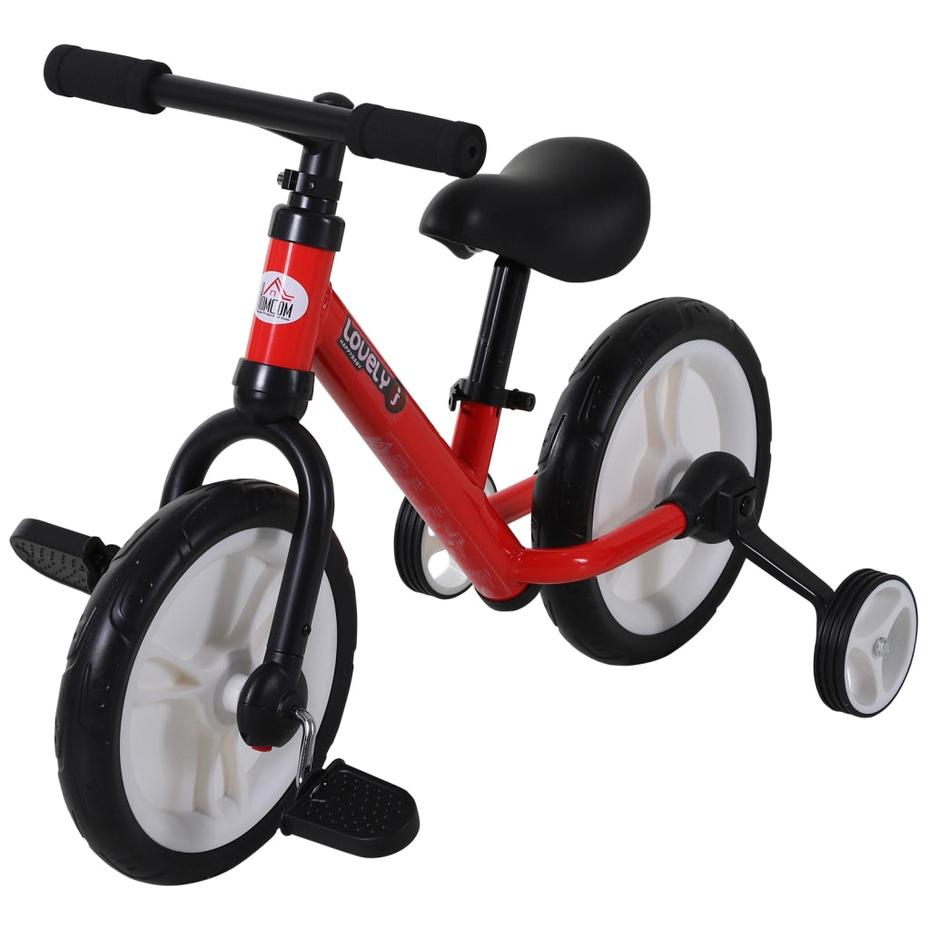 Bicicletta Equilibrio Bambini 2-5 Anni ¨C Xylo ¨C con Ruote Stabilizzatrici e Pedali, Rosso