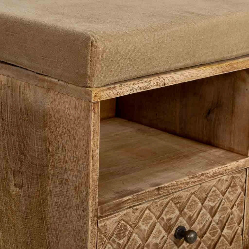 Panca in legno naturale 104x33x48
