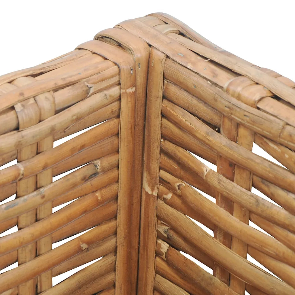 Divano Angolare con Cuscini in Rattan Naturale 286279