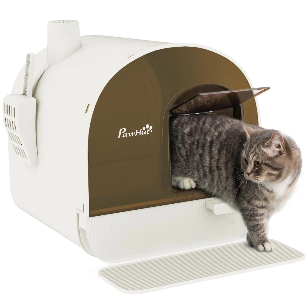 Lettiera per Gatti Chiusa ¨C Minimal ¨C Bianca e Nera, PP, 43x44x47 cm
