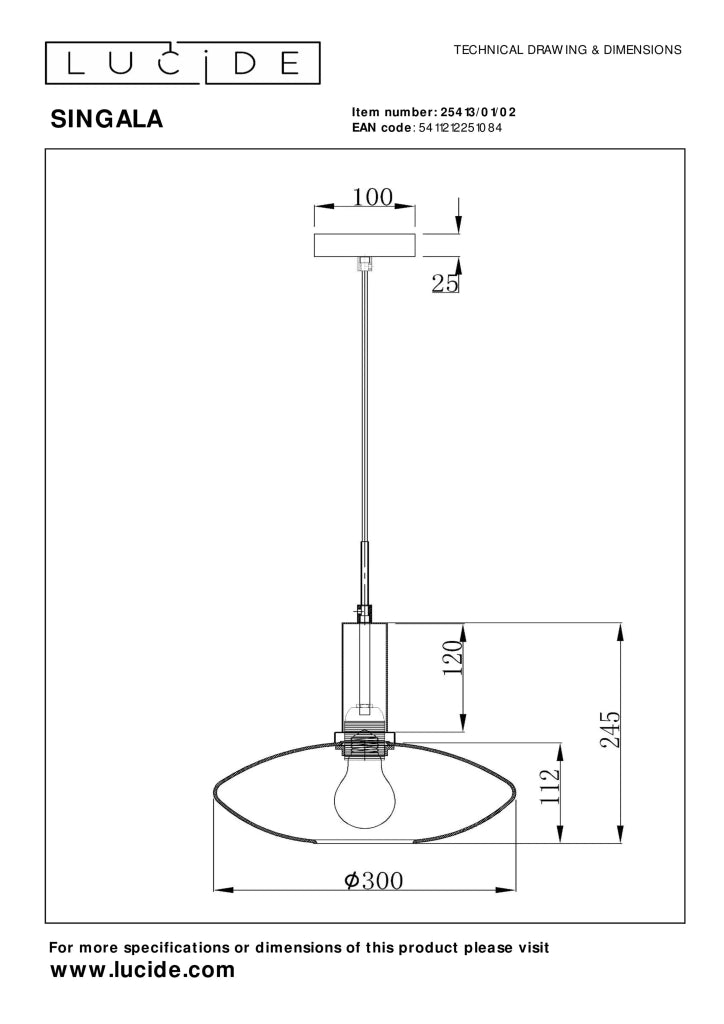Lampada a sospensione Singala vetro bianco ottone E27