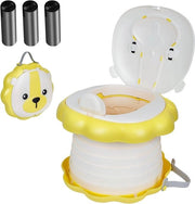 Toilet portatile per bambini - contenitore portatile per auto, campeggio, esterno e interno - giallo
