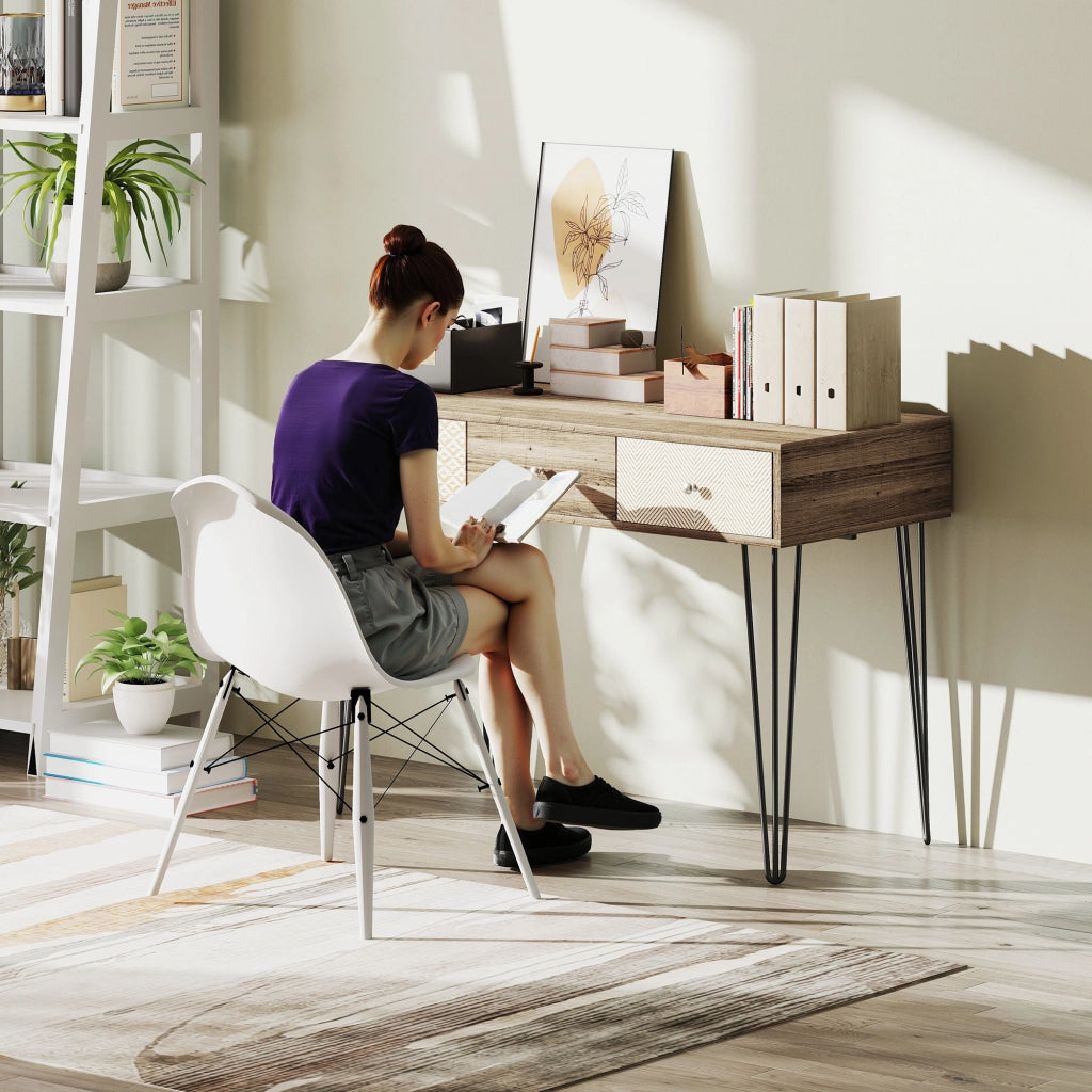 Scrivania con cassetti e gambe forcella ¨C Minimal ¨C 105x50x75 cm Legno