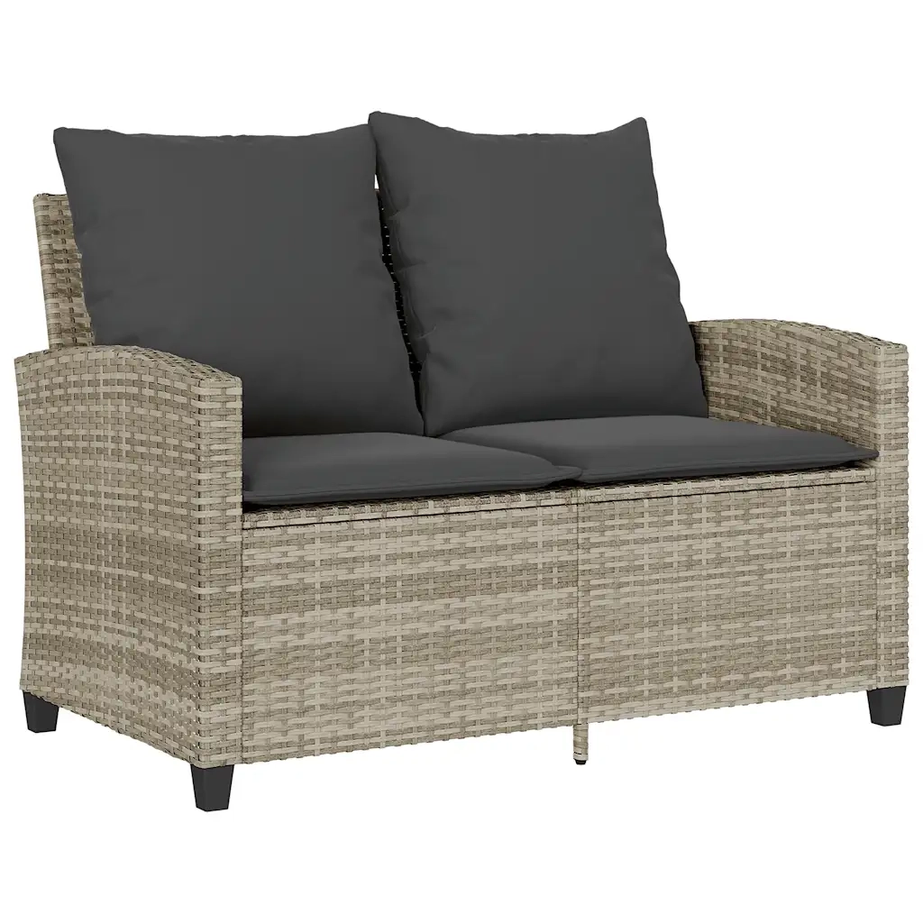 Set Divano da Giardino 6pz con Cuscini Grigio Chiaro Polyrattan 3324582