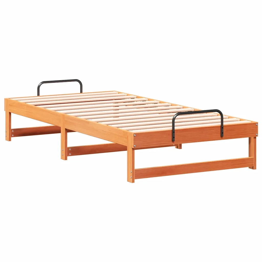 Struttura del letto Marrone 90 x 190 cm Pino massello 873153