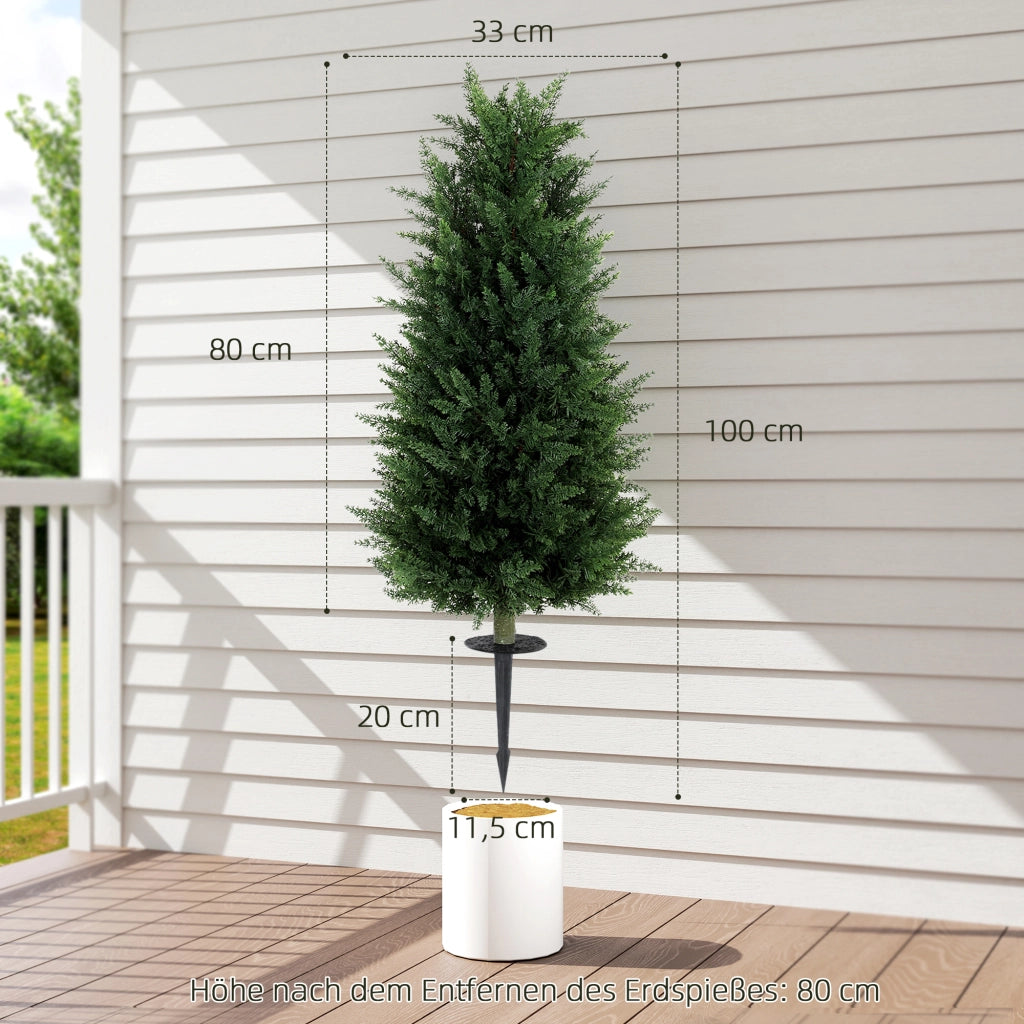 Piante Finte ¨C zephmum ¨C Verde, Set di 2 Cipressi Artificiali