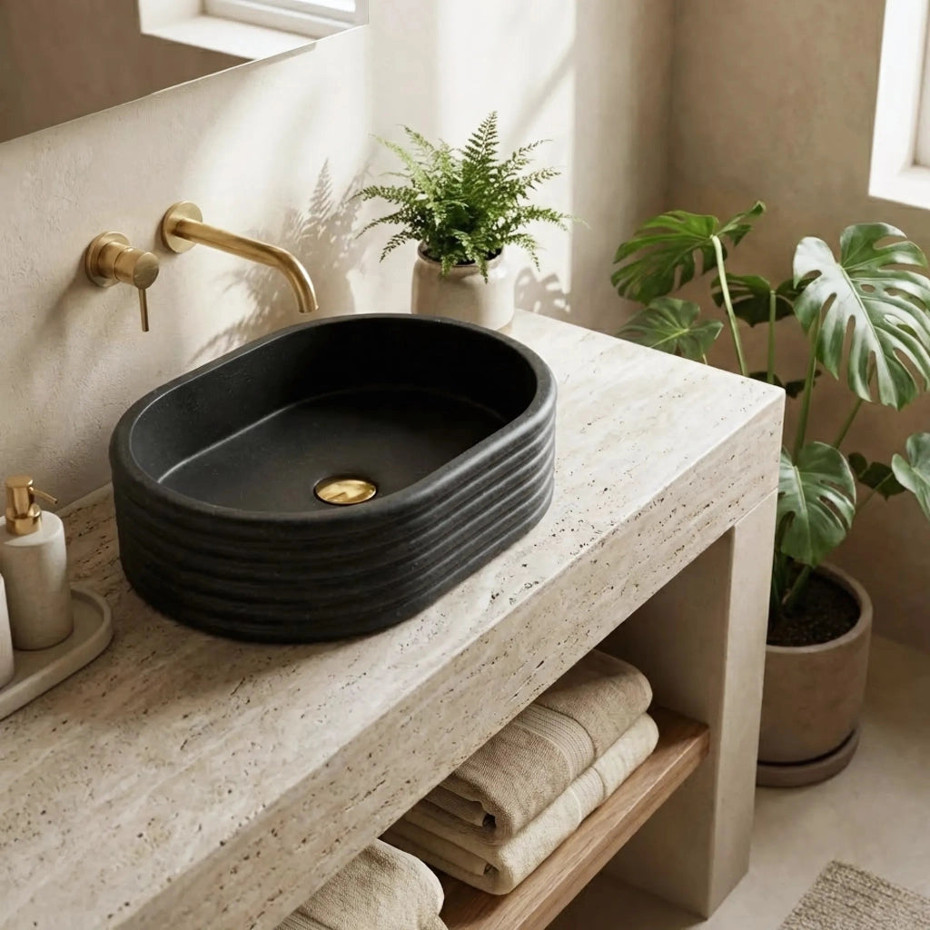 Lavabo Da Appoggio Rea Nicoletta Black