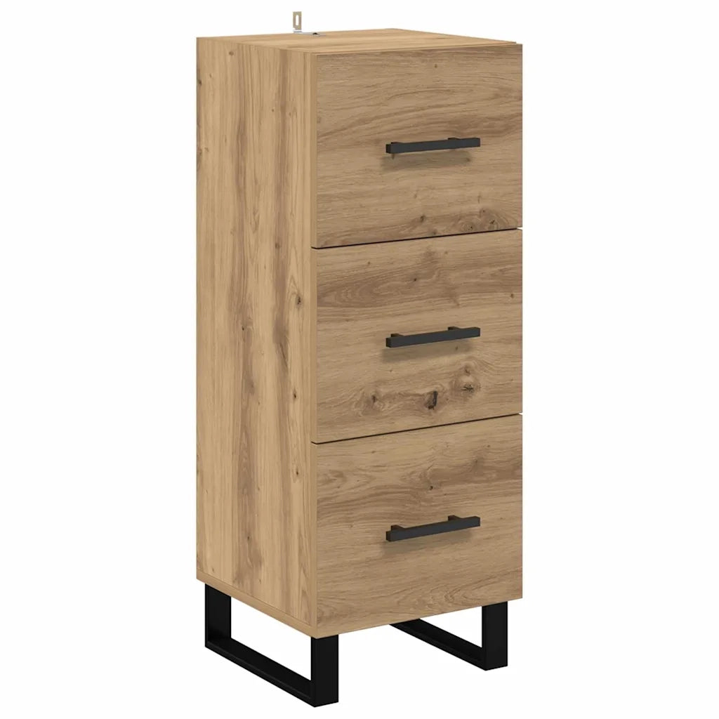 Credenza con Cassetto-Buffet-Armadio da cucina Rovere artigianale 69,5 x 34 x 180 cm 863660