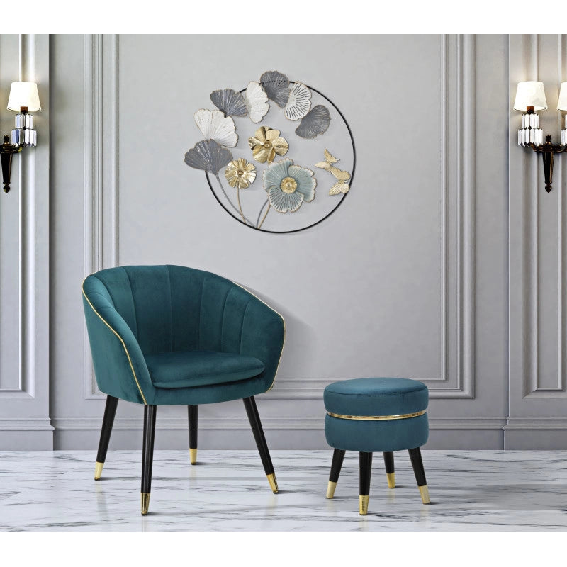 Sgabello Paris Ottanio/gold cm ø 35x40,5