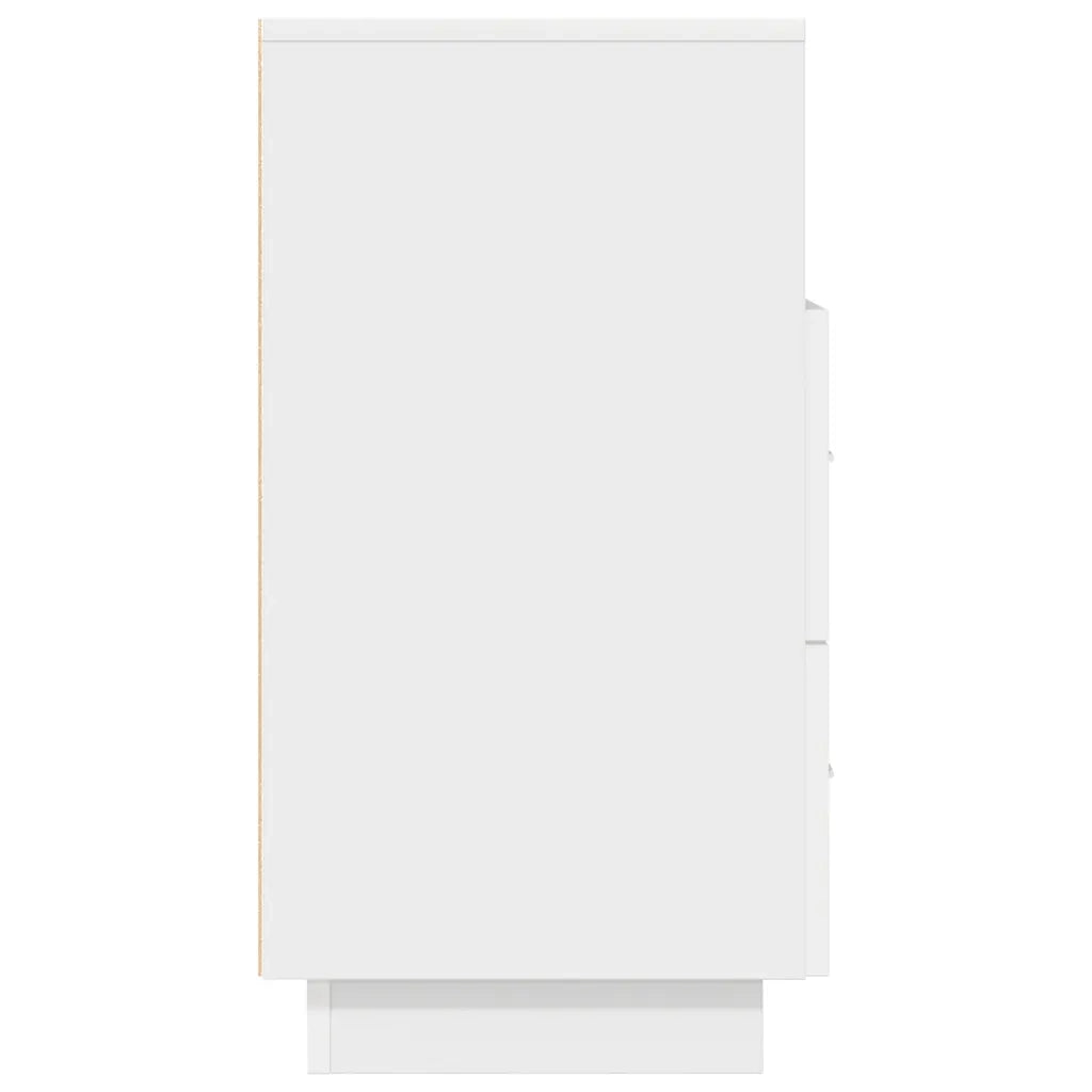 Comodino con 2 Cassetti-Tavolino da notte Bianco 36x36x68 cm