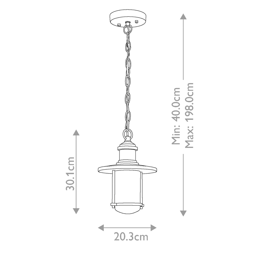 Lampada sospensione esterna retro zinco E27 60W Riverwood
