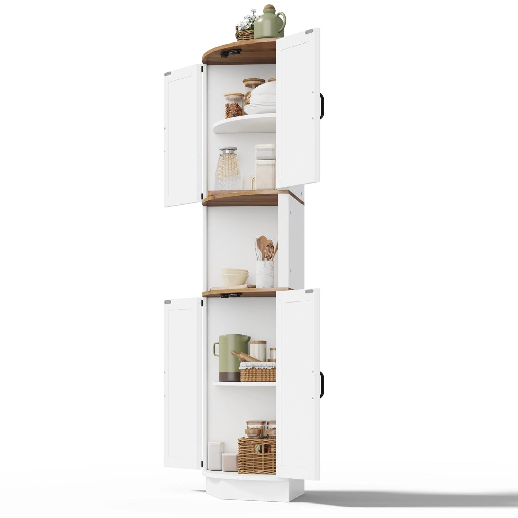 Mobile angolare con 5 vani e antiribaltamento - per cucina - in MDF - 39.5×39.5×180 cm - bianco