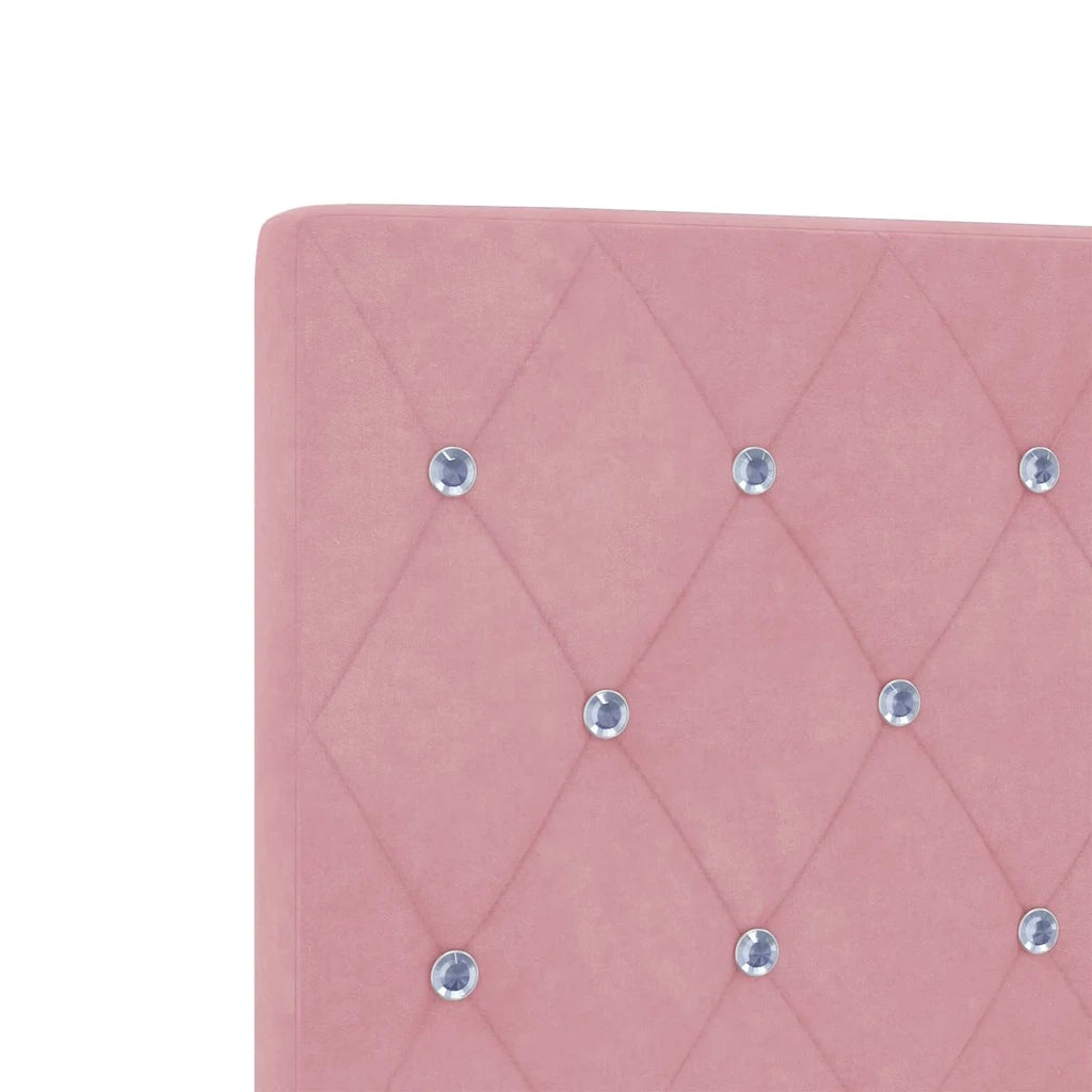 Letto a molle con testiera Rosa 90 x 190 cm Velluto 3344848