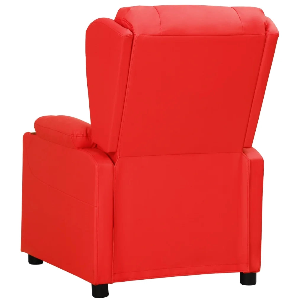 Poltrona Reclinabile Rossa in Similpelle 339073