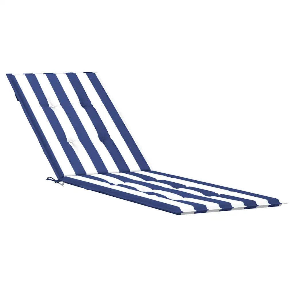 Cuscino per Sedia Sdraio a Strisce Bianche e Blu Tessuto Oxford 361377