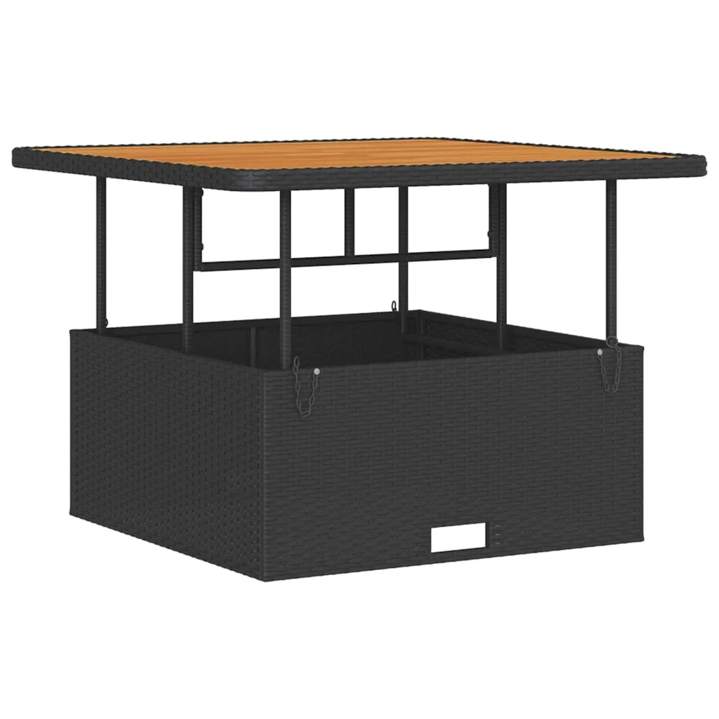 Set da Pranzo per Giardino Nero polyrattan 42007906