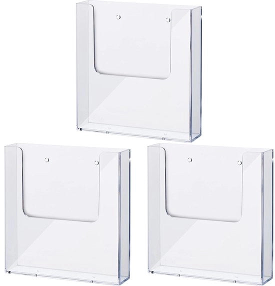 Supporto per brochure a muro "aiuto muro", 1 x DIN A5 verticale, trasparente (confezione da 3)
