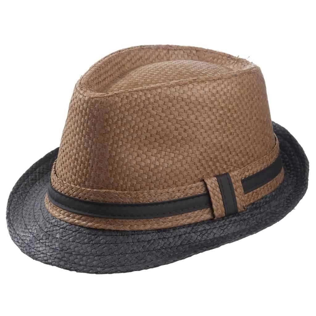 Cappello fedora bicolore con nastro 58