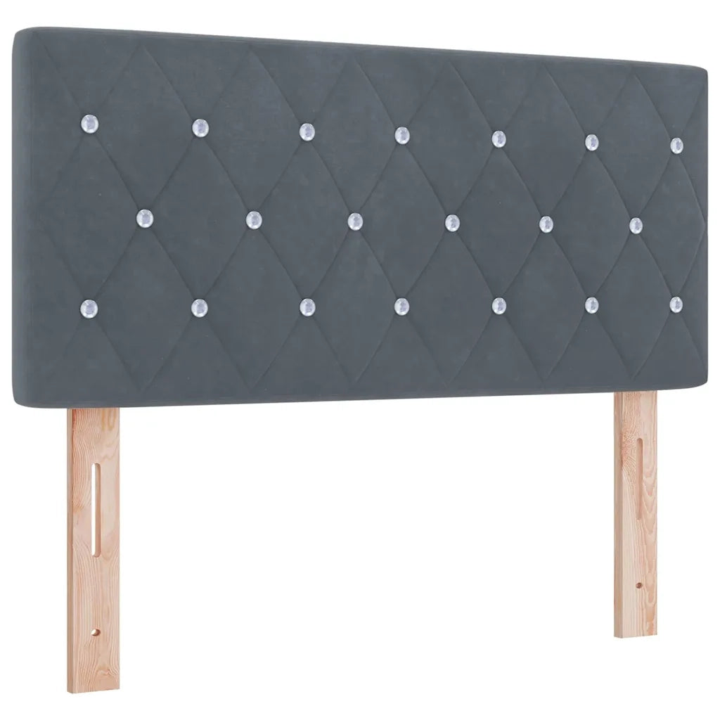 Letto a molle con materasso Grigio scuro 100 x 200 cm Velluto 3339087