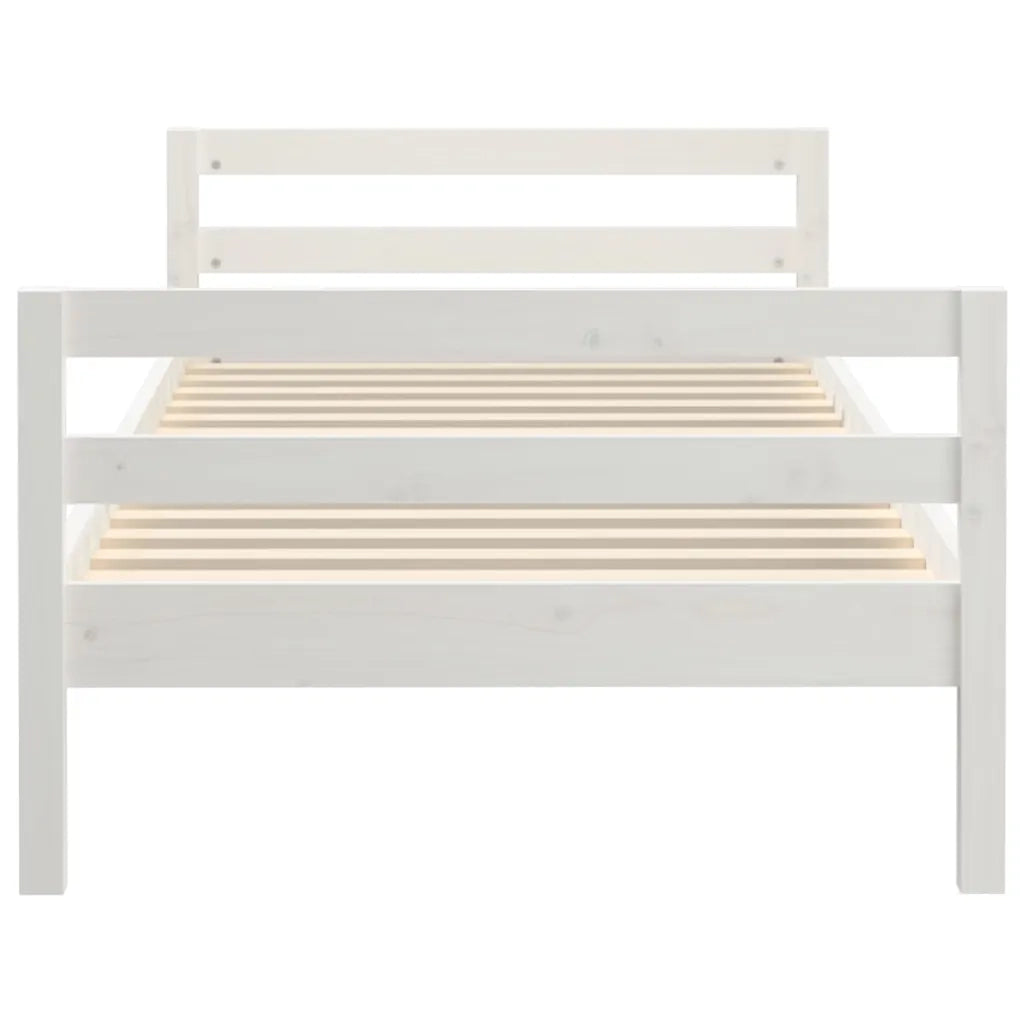 Letto singolo | Letto per adulti | Giroletto senza Materasso Bianco 80x200 cm Legno Massello Pino