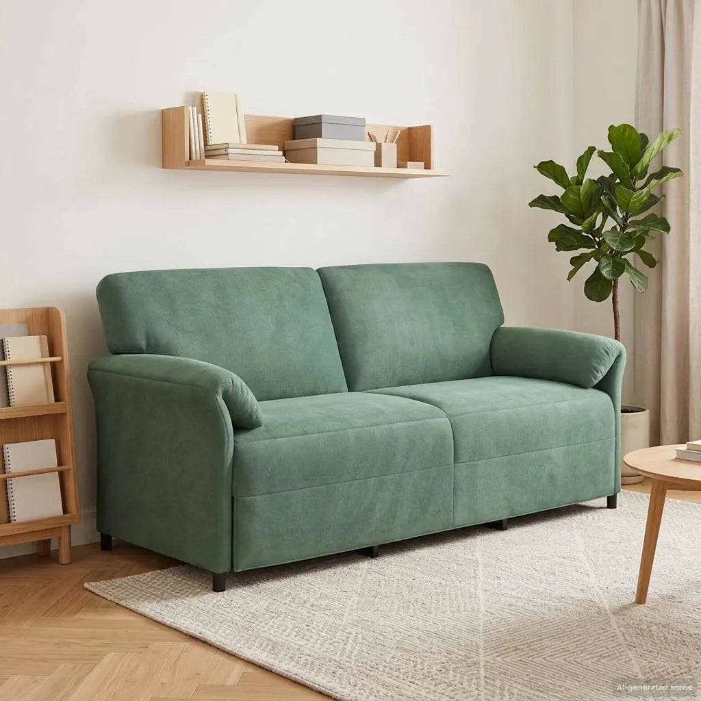 Divano 3-Persone Verde Mare 198 x 83 x 95 cm Velluto 42033978