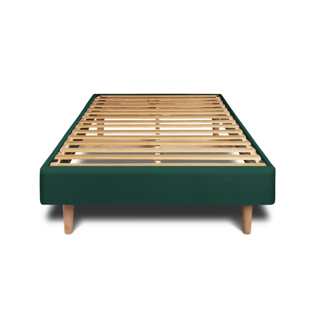 Letto 90x190 cm con testiera in linea - Tessuto velluto