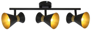 Plafoniera Reality Breda nero/oro metallo 3 luci E14 40W