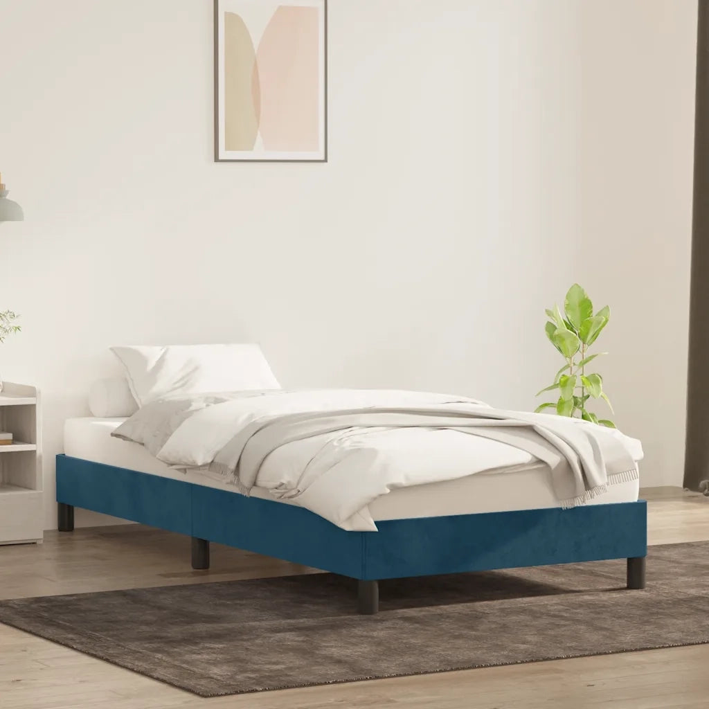 Letto singolo | Letto per adulti | Giroletto senza Materasso Blu Scuro 80x210 cm in Velluto